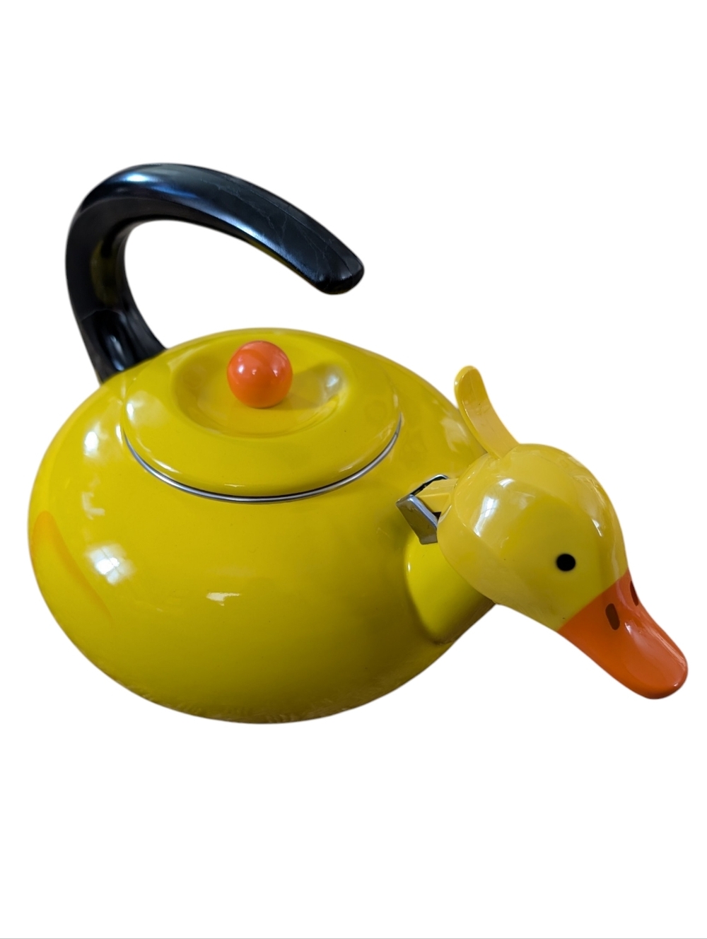 Yellow Duck Whistling Tea Kettle Rare Kamenstein Japan Novelty Enameled